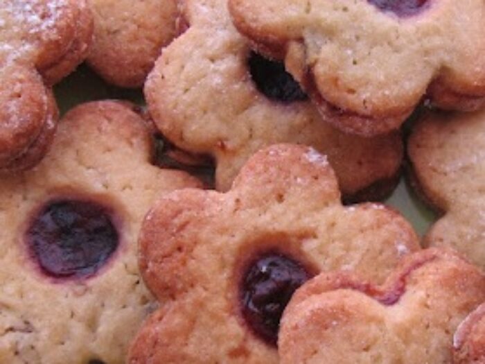 Lavender Cookies with Blueberry Jam